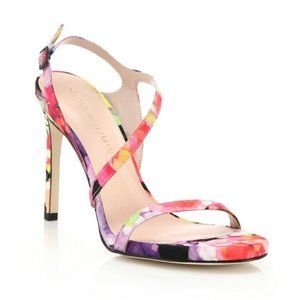 Stuart Weitzman colorful silk strappy sandals 9